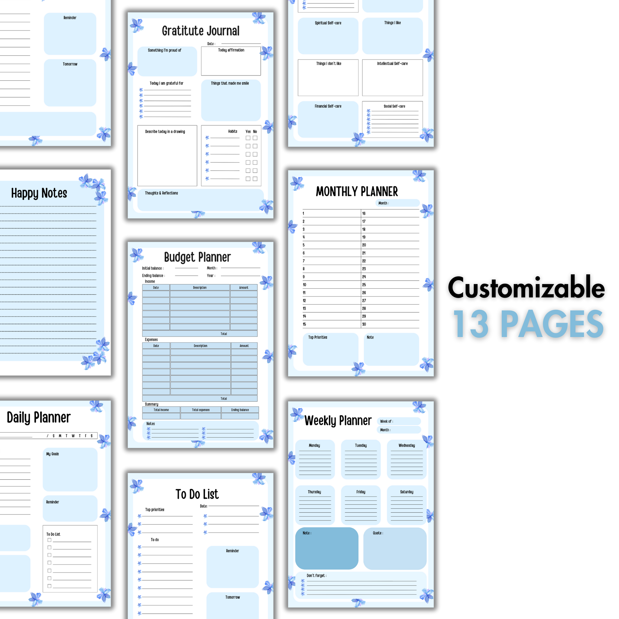 Floral Daily Planner Template