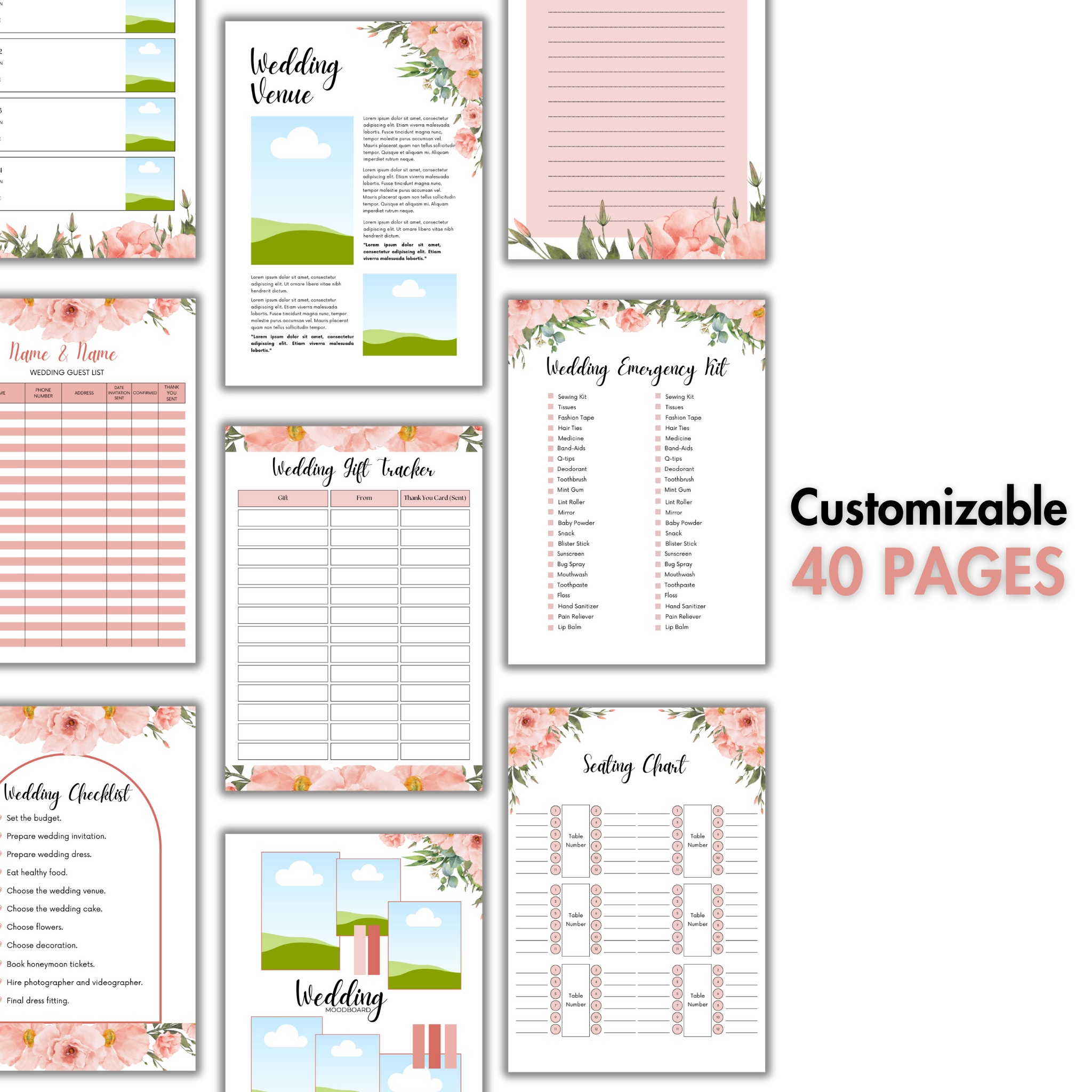 Floral Wedding Planner Template