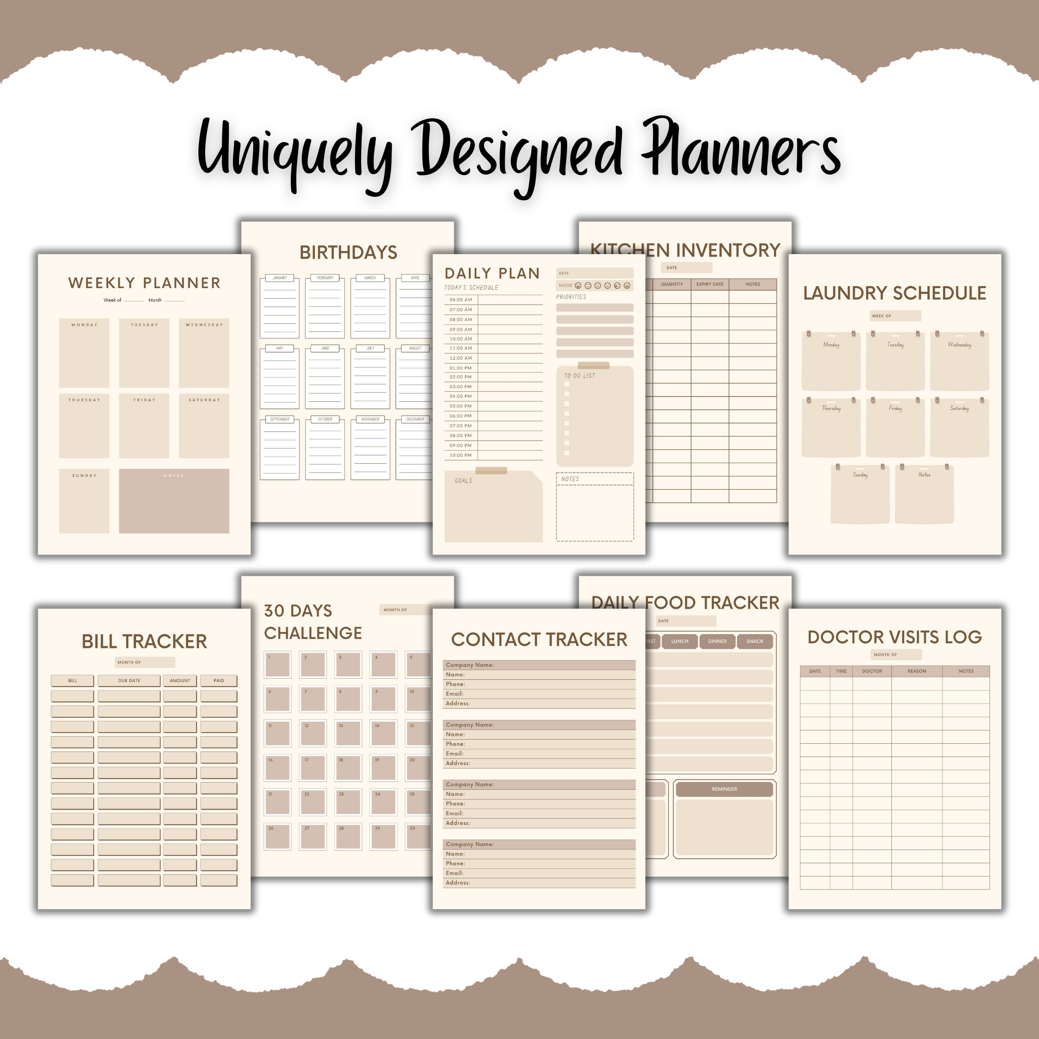 ADHD Planner Template - Beige