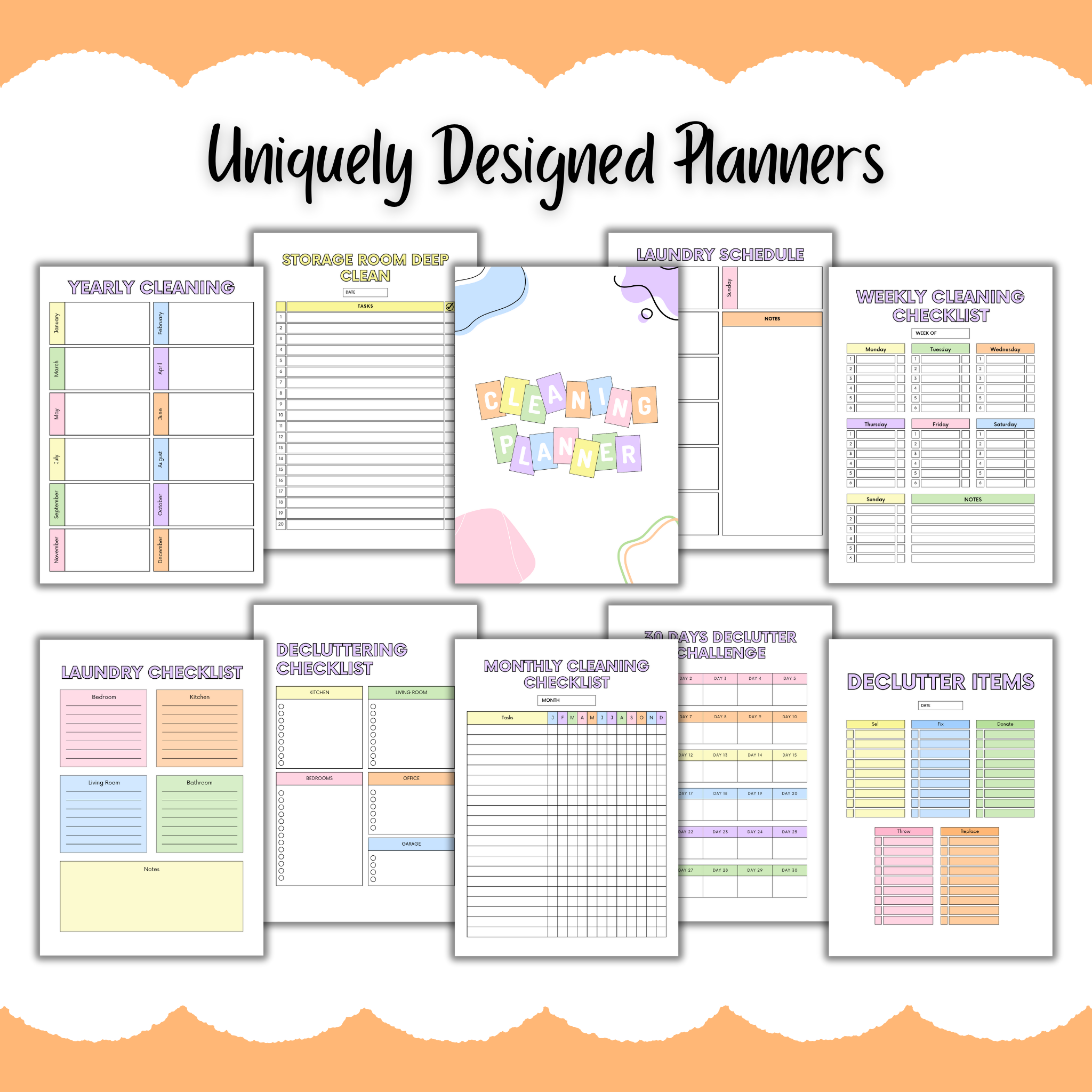 Colorful Cleaning Planner Template
